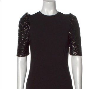 NWOT Rachel Zoe Crew Neck Sequin Puff Short Sleeve Top XS